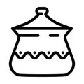 pot clay crockery line icon vector illustration