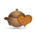 pot coffee cookie heart bakery icon design graphic