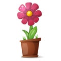 Pot, flower - cartoon illustration. Royalty Free Stock Photo