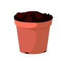 Pot for flowers, with ground, pink, for seedlings, pots.