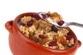 Pot full of granola with nuts Royalty Free Stock Photo