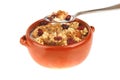 Pot full of granola with nuts Royalty Free Stock Photo