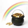 Pot of gold with rainbow Royalty Free Stock Photo