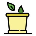 Pot of herbs icon color outline vector Royalty Free Stock Photo