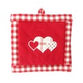 Pot holder lovely red and white with hearts Royalty Free Stock Photo