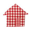 Pot holder lovely red and white shaped as house Royalty Free Stock Photo
