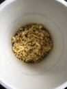A pot of instant noodles