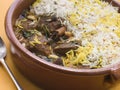 Pot of Lamb Biryani with a spoon Royalty Free Stock Photo