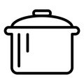 Pot line icon. Saucepan vector illustration isolated on white. Casserole outline style design, designed for web and app Royalty Free Stock Photo