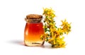 Pot marigold oil and flowers isolated Royalty Free Stock Photo