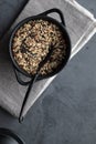 A pot with mixed Wild Rice with copy space Royalty Free Stock Photo