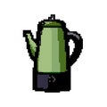 pot percolator pot coffee game pixel art vector illustration