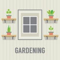 Pot Plants Beside Window Gardening Concept Royalty Free Stock Photo