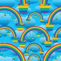 Pot rainbow hang star sky seamless pattern Royalty Free Stock Photo