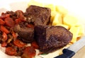 Pot roast on a serving tray Royalty Free Stock Photo
