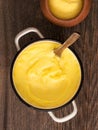 Pot of rustic cooked italian polenta Royalty Free Stock Photo