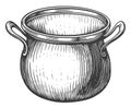 Pot, saucepan sketch vector illustration. Cooking concept