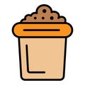 Pot with soil icon color outline vector Royalty Free Stock Photo