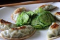 Asian Meal of Pot Stickers and Seaweed Royalty Free Stock Photo