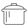 Pot thin line icon. Saucepan vector illustration isolated on white. Casserole outline style design, designed for web and