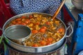 Pot of Vietnamese crab paste and snail broth- Bun Rieu