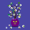Pot of voodoo plant with human eyeballs
