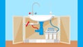 Potable Water Treatment System Vector Illustration