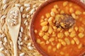 Potaje de judias y garbanzos, a traditional spanish legume stew