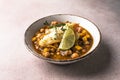 Potaje de vigilia - Chickpea stew with spinach and cod. Typical spanish food for Easter holidays. Chickpea stew with spinach Royalty Free Stock Photo