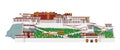 Potala Palace, Lasha Tibet, China. Vector illustration. Royalty Free Stock Photo