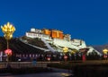 Potala Palace at night in Lhasa, Tibet Royalty Free Stock Photo