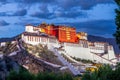 The Potala Palace nightscape in Lhasa city in Tibet Royalty Free Stock Photo