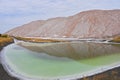 Potash waste heaps with toxic lake