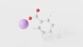 potassium benzoate molecule 3d, molecular structure, ball and stick model, structural chemical formula food preservative e212 Royalty Free Stock Photo