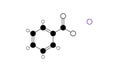 potassium benzoate molecule, structural chemical formula, ball-and-stick model, isolated image e212