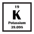 Potassium chemical element icon Royalty Free Stock Photo