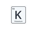 Monochromatic Potassium Chemical Element Icon. Vector Illustration. Royalty Free Stock Photo
