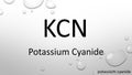 Potassium cyanide chemical formula on waterdrop background