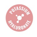 Potassium hyaluronate ingredient for cosmetic label Royalty Free Stock Photo