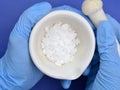 Potassium hydroxide KOH, and is commonly called caustic potash. Royalty Free Stock Photo