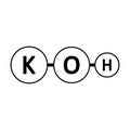 Potassium hydroxide molecule icon