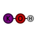 Potassium hydroxide molecule icon