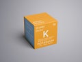 Potassium. Kalium. Alkali metals. Chemical Element of Mendeleev\'s Periodic Table 3D illustration Royalty Free Stock Photo