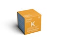 Potassium. Kalium. Alkali metals. Chemical Element of Mendeleev\'s Periodic Table. 3D illustration Royalty Free Stock Photo