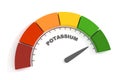 Potassium level abstract scale. Food value measuring. 3D render