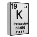 Potassium,Phosphorus on the periodic table of the elements on white blackground,history of chemical elements, represents the Royalty Free Stock Photo