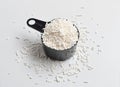 Potassium sorbate is the potassium salt of sorbic acid. On white background