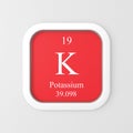 Potassium symbol from periodic table Royalty Free Stock Photo