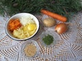 Potato carrot with pine needles fritters