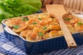 Potato casserole with meat and mushrooms Royalty Free Stock Photo